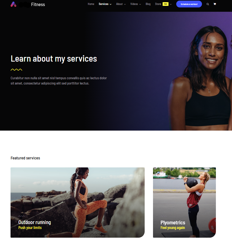 Site web salle de sport