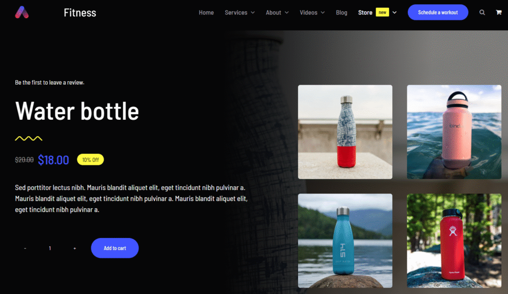 Site web salle de sport