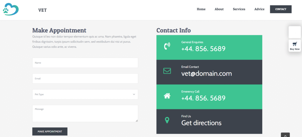 Site web Clinique Vétérinaire