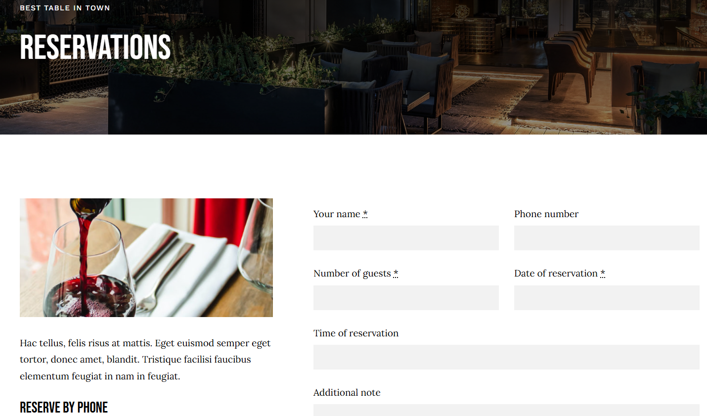 template site web Restaurant