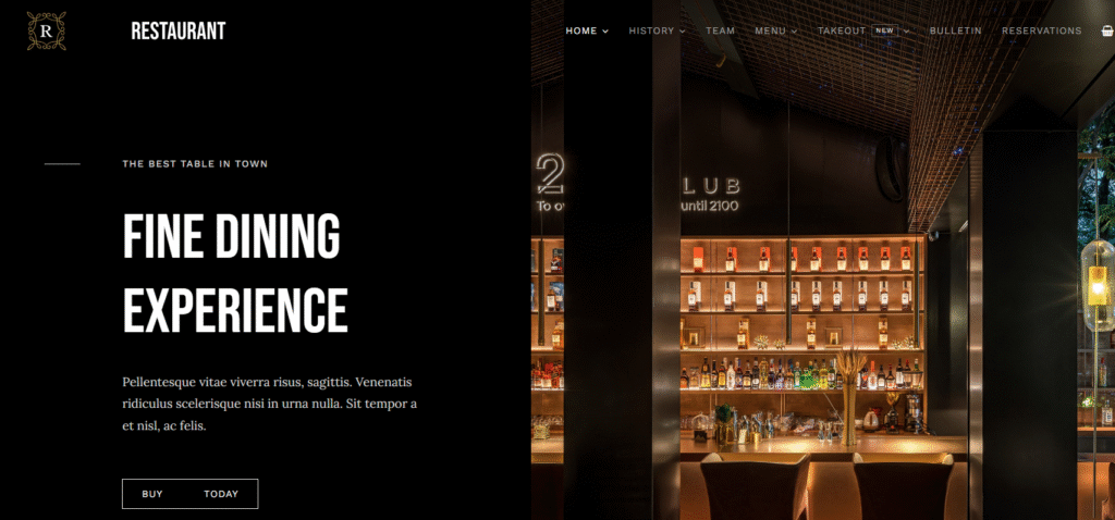 template site web Restaurant